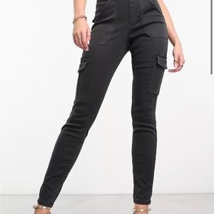 Spanx high waisted cargo pant in washed black